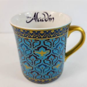 Disney Aladdin Broadway Musical Coffee Tea cup 3.75" Tall Gold handle